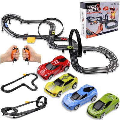 Slot Car Race Track Sets for Boys Age 6-12, Electric Track with 4 Slot Cars