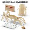 Bimomiki Pikler Triangle Climbing Set with Cushion, Foldable Climbing Toys Indoor, Montessori Toddler Gym, 10-in-1 Climber & Playground, Gift for Christmas, Birthday, New Year (Woodland Cabin) view 2