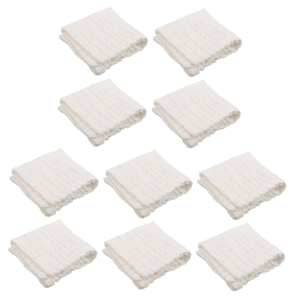 10pcs Super Soft Gauze Square Towels for Newborns Multi-Functional Bath Rags for Boys Girls Gentle Washcloths for Face Washing