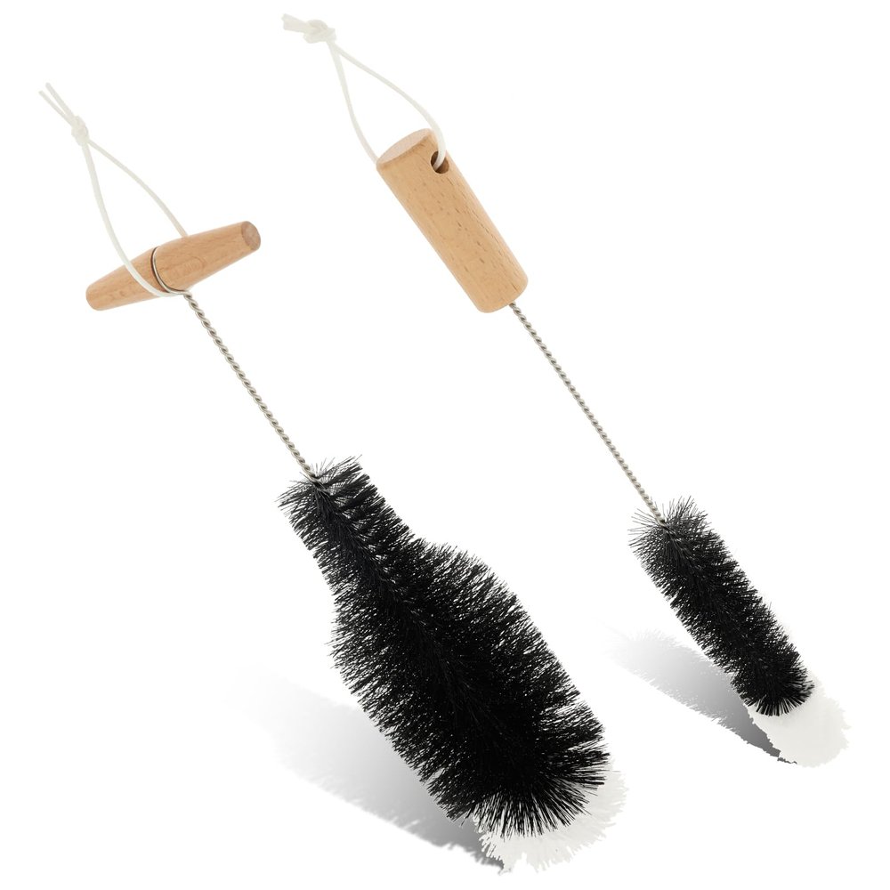 2 Pcs Bottle Brush Set Stainless Steel Bottle Cleaning Brush Multifunctional Household Cleaner Tool for Office Home Kitchen