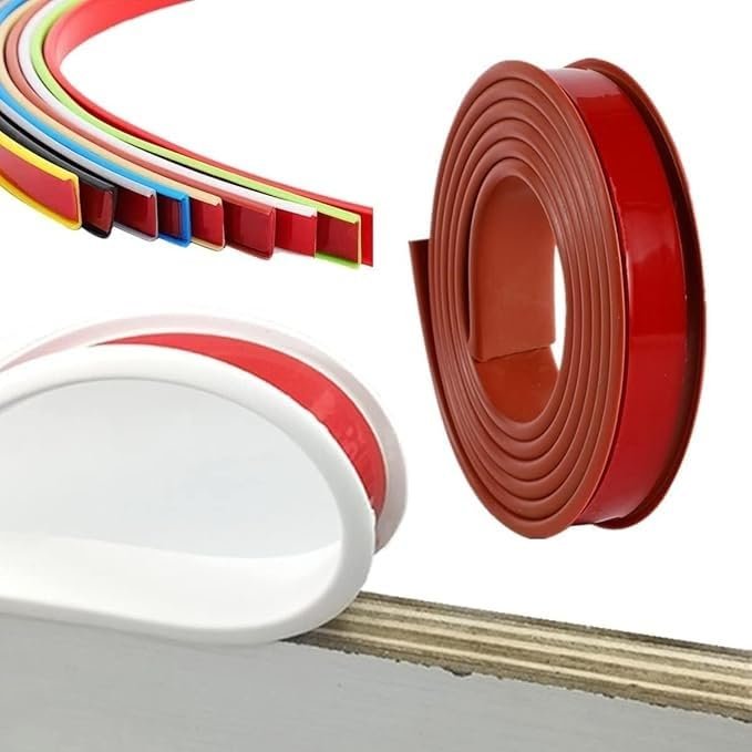1000mm U-Shape TPE Edge Banding Self-Adhesive Flexible Cabinet Furniture Protector for Wood Plywood Table Wardrobe Board Edging(Deep Red,W 12mm)