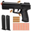 Tcxomino Automatic Shell Ejecting Toy Gun for Age 13+ Years, Fidget & Shooting Game, Realistic Toy Pistol with 120 Soft Bullets, 18 Shells & 2 Magazines, Ideal Gift for Halloween Christmas(Black) view 1