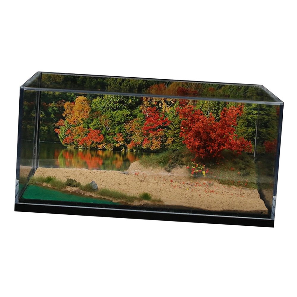1:64 Scale Lakeside Riverside Backdrop Board with Display Case DIY Creative