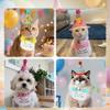 AgoumLux Cat Birthday Party Supplies, Girl Boy Cat Kitten Birthday Bandana Hat Numbers Decorations Outfits Set, Yellow view 4