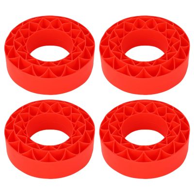 NOENNULL 4PCS Silicone Rubber Insert Foam Fit for SCX10 III 1.9" Wheel Tires, 106x42mm, Vibrant Color (Red)