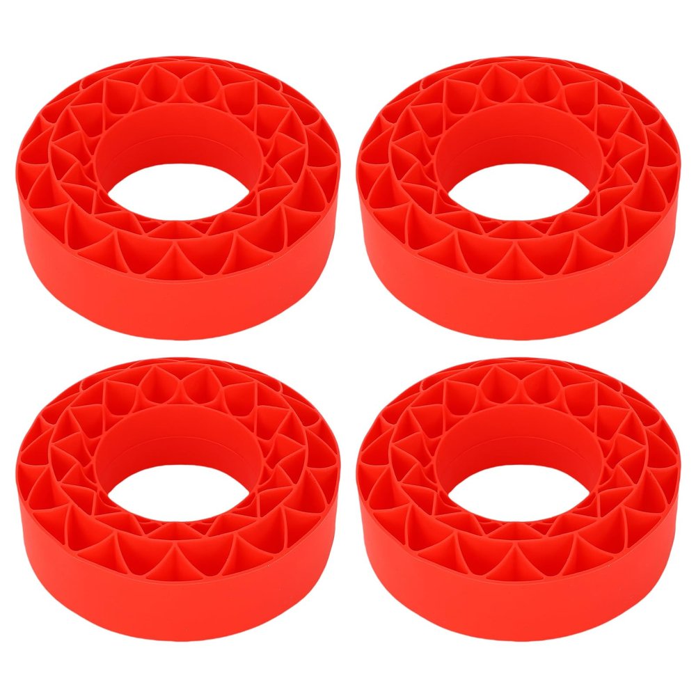 NOENNULL 4PCS Silicone Rubber Insert Foam Fit for SCX10 III 1.9" Wheel Tires, 106x42mm, Vibrant Color (Red)