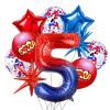 10Pcs 40 Inch Spider Theme Number 5 Foil Balloons Birthday Decoration Cartoon Hero Red and Blue Spider Web Design for Kids Large Mylar 5th Number Balloon Cartoon Party Birthday Supplies view 1