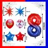10Pcs 40 Inch Spider Theme Number 8 Foil Balloons Birthday Decoration Cartoon Hero Red and Blue Spider Web Design for Kids Large Mylar 8th Number Balloon Cartoon Party Birthday Supplies view 2