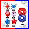 10Pcs 40 Inch Spider Theme Number 8 Foil Balloons Birthday Decoration Cartoon Hero Red and Blue Spider Web Design for Kids Large Mylar 8th Number Balloon Cartoon Party Birthday Supplies view 3