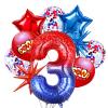 10Pcs 40 Inch Spider Theme Number 3 Foil Balloons Birthday Decoration Cartoon Hero Red and Blue Spider Web Design for Kids Large Mylar 3rd Number Balloon Cartoon Party Birthday Supplies view 1