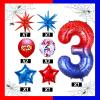10Pcs 40 Inch Spider Theme Number 3 Foil Balloons Birthday Decoration Cartoon Hero Red and Blue Spider Web Design for Kids Large Mylar 3rd Number Balloon Cartoon Party Birthday Supplies view 2