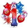 10Pcs 40 Inch Spider Theme Number 1 Foil Balloons Birthday Decoration Cartoon Hero Red and Blue Spider Web Design for Kids Large Mylar 1st Number Balloon Cartoon Party Birthday Supplies view 1