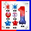 10Pcs 40 Inch Spider Theme Number 1 Foil Balloons Birthday Decoration Cartoon Hero Red and Blue Spider Web Design for Kids Large Mylar 1st Number Balloon Cartoon Party Birthday Supplies view 3