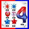 10Pcs 40 Inch Spider Theme Number 4 Foil Balloons Birthday Decoration Cartoon Hero Red and Blue Spider Web Design for Kids Large Mylar 4th Number Balloon Cartoon Party Birthday Supplies view 3