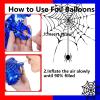 10Pcs 40 Inch Spider Theme Number 4 Foil Balloons Birthday Decoration Cartoon Hero Red and Blue Spider Web Design for Kids Large Mylar 4th Number Balloon Cartoon Party Birthday Supplies view 4