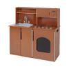 Back2School Express Chef's Station Kids Wooden Pretend Kitchen Playset, Play Kitchen, Dark Walnut view 1