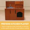 Back2School Express Chef's Station Kids Wooden Pretend Kitchen Playset, Play Kitchen, Dark Walnut view 3