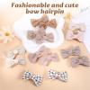 10 Pairs Bows for Baby Girls, Baby Hair Clips Set for Infant Fine Hair, Cotton Bow Hair Clips, Fully Lined Non Slip Alligator Clip without Damaging Hair, Hair Accessories for Girls, Toddler view 4