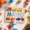 Personalized Name Puzzle for Kids, Customized 1st Birthday Gifts for Girls Boys, Personalized Baby Gifts Custom Name Puzzles for Toddlers 1-3 Animal Wooden Puzzle Montessor Toys for Kids view 2