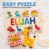 Personalized Name Puzzle for Kids, Customized 1st Birthday Gifts for Girls Boys, Personalized Baby Gifts Custom Name Puzzles for Toddlers 1-3 Animal Wooden Puzzle Montessor Toys for Kids view 4