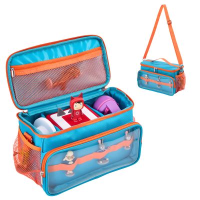 Hautton Carrying Case for Toniebox 2/1 Audio Player, Portable Travel Storage Organizer Bag for Tonies Starter Set, Figures, Headphones and Charging Station with Shoulder Strap and Handle -Blue