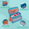 Hautton Carrying Case for Toniebox 2/1 Audio Player, Portable Travel Storage Organizer Bag for Tonies Starter Set, Figures, Headphones and Charging Station with Shoulder Strap and Handle -Blue view 3