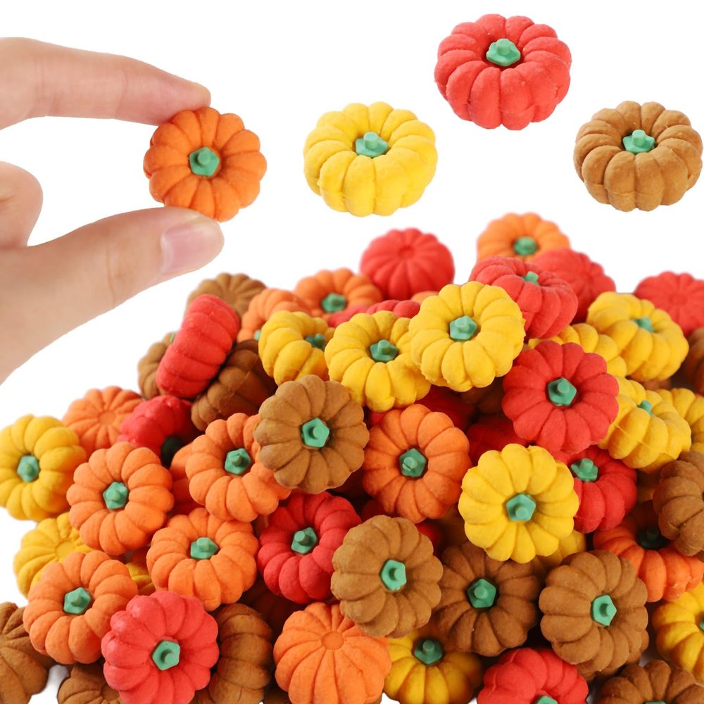 120Pcs 3D Pumpkin Erasers Bulk, Halloween Fall Mini Erasers for Student Classroom Prizes, Game Reward,Treasure Box,Trick or Treats, Goody Bag Filler,Party Favors (120PCS)