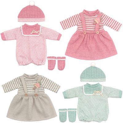 14-16 Inch Doll Clothes Dress and Accessories with Hat Socks 4-packs for 14-16 Inch Baby Doll (Not Include Doll)