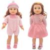 14-16 Inch Doll Clothes Dress and Accessories with Hat Socks 4-packs for 14-16 Inch Baby Doll (Not Include Doll) view 2