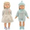 14-16 Inch Doll Clothes Dress and Accessories with Hat Socks 4-packs for 14-16 Inch Baby Doll (Not Include Doll) view 3