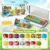 tinytrek 35 PCS Mini Magnetic Tiles Travel Set with Portable Iron Storage Box, STEM Educational Magnetic Building Blocks for Kids Ages 3-8, Montessori Sensory Toys Gifts for Toddler, Boys & Girls view 2