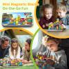 tinytrek 35 PCS Mini Magnetic Tiles Travel Set with Portable Iron Storage Box, STEM Educational Magnetic Building Blocks for Kids Ages 3-8, Montessori Sensory Toys Gifts for Toddler, Boys & Girls view 4