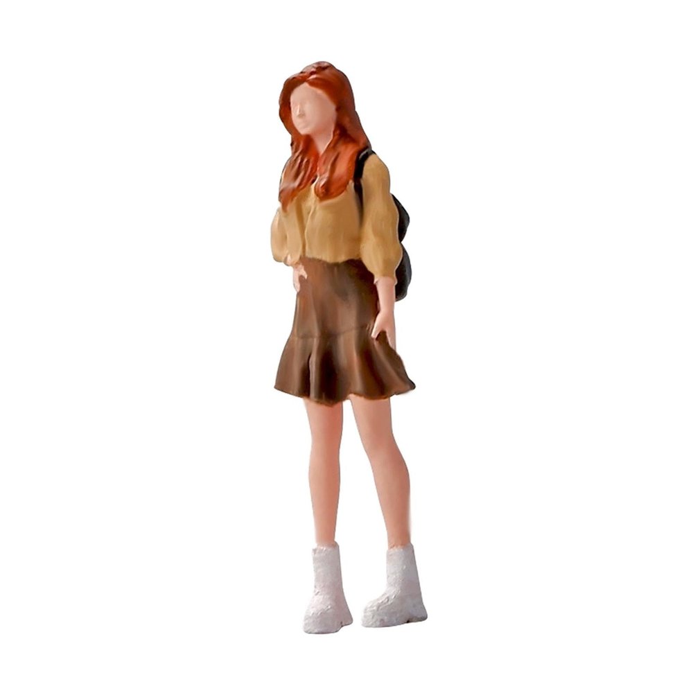 1:64 Scale Miniature Girl Figure Model for Diorama Display and Decoration
