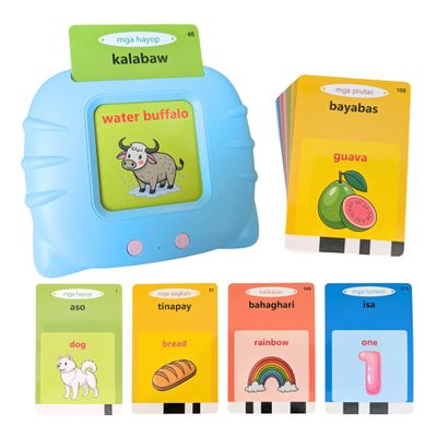 Tagalog Talking Flashcards for Kids & Adults - Animals, Numbers, Colors, Shapes, Fruits, Vegetables, Family & More - 112 Double-Sided Cards, Native Filipino Speaker, English Text - Tot Dojo