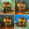 IiecrKiie DIY Miniature Dollhouse Kit, 3-Story House Building Set with LED Lights, Tiny House Kit, Doll House Kits for Adults to Building, Unique Gift for Birthday Father's Day, view 3