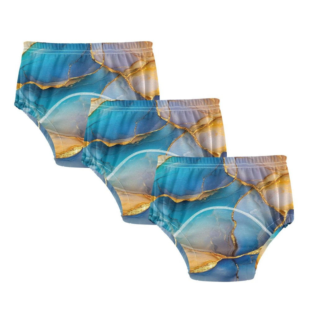 Caihoyu Little Boys Potty Training Underwear Set Reusable Potty Training Underwear for Toddler Girls 4T Marble Yellow Blue