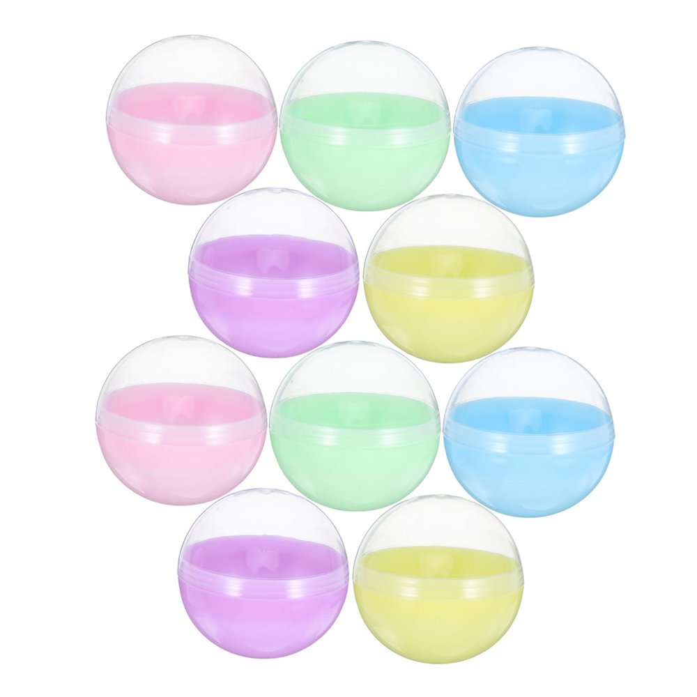 CAXUSD 50pcs Translucent Round Fillable Macaron Color Plastic Balls for Vending Machines DIY Party Favors and Small Prizes for Schools and Arcades