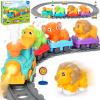 Electric Train Set for Toddlers, Realistic Steam Train Toys for Kids with Tracks, Animal Toys for Toddlers 1-3 with Music & Lights, Christmas Birthday Gifts for 1 2 3 4 5 Year Old Boys Girls view 1