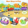 Electric Train Set for Toddlers, Realistic Steam Train Toys for Kids with Tracks, Animal Toys for Toddlers 1-3 with Music & Lights, Christmas Birthday Gifts for 1 2 3 4 5 Year Old Boys Girls view 4