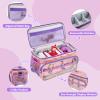 Hautton Carrying Case for Toniebox 2/1 Audio Player, Portable Travel Storage Organizer Bag for Tonies Starter Set, Figures, Headphones and Charging Station with Shoulder Strap and Handle -LazerPink view 3