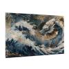 1000 Piece Dragon Puzzle for Adults  Eastern Blue Dragon in Ocean Waves  Japanese-Inspired Fantasy Water Jigsaw Puzzle view 1