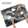 1000 Piece Dragon Puzzle for Adults  Eastern Blue Dragon in Ocean Waves  Japanese-Inspired Fantasy Water Jigsaw Puzzle view 3