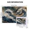 1000 Piece Dragon Puzzle for Adults  Eastern Blue Dragon in Ocean Waves  Japanese-Inspired Fantasy Water Jigsaw Puzzle view 4