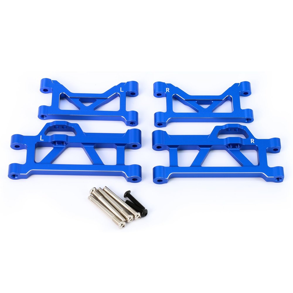 BENMAZ Aluminum Alloy Rear Upper & Lower Suspension Arms Upgrade Parts for 1/16 Mini Maxx,Replace#10730(Blue)
