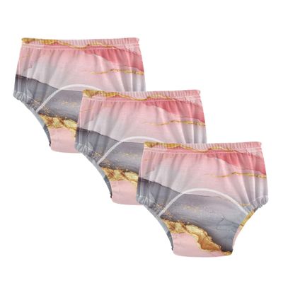 Caihoyu Baby Girls Underwear Potty Training Leakproof Nighttime Potty Training Pants for 5T Marble Blush Grey