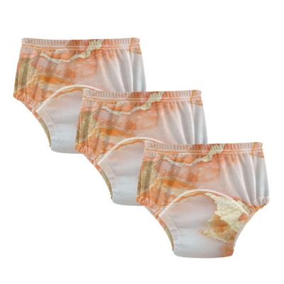 Caihoyu Baby Girls Potty Training Pants Reusable Overnight Training Underwear for Kids 4T Marble Peach White