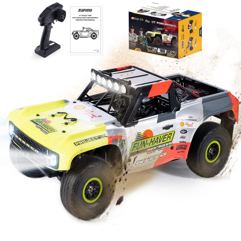 BEEZRC FMS 1/7 Ford Bronco RTR EB RC Short Course Truck Fast 80km/h High Speed RC Off-Road Brushless 4x4 RC Truck RC Car Hobby RC Waterproof Remote Control Car for Adults RS Racing Livery 2024