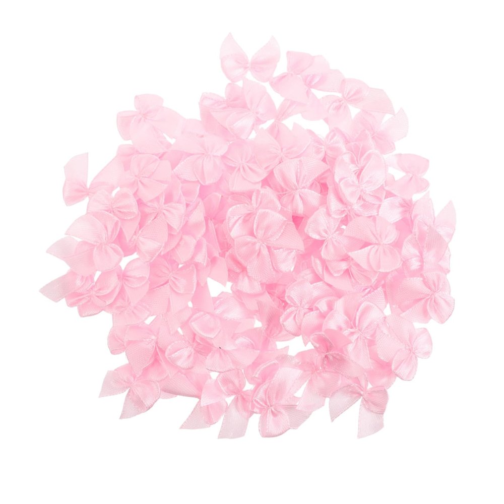 Didiseaon 200pcs Mini Bow Hair Accessories Sweet Polyester Ribbon Bows for DIY Projects Birthday Parties and Everyday Wear Pink
