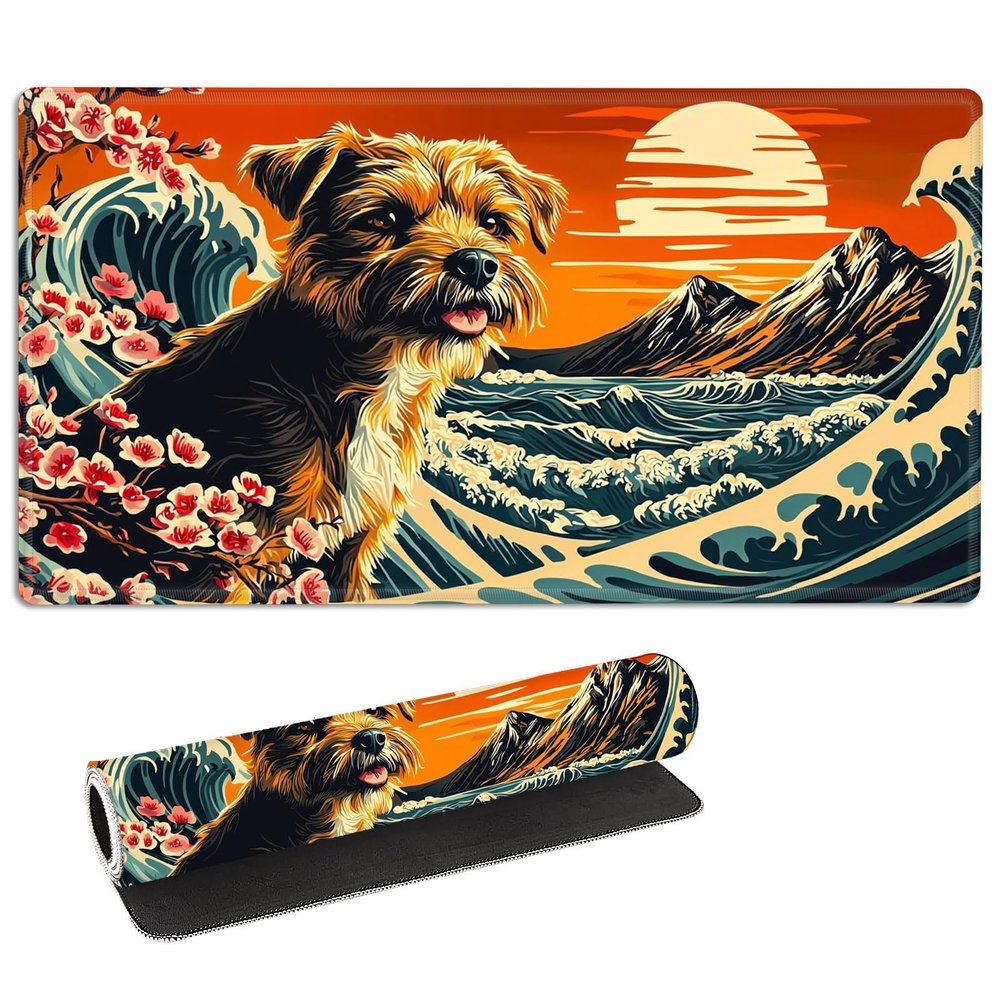 FQSXFIFN for MTG Playmat with Storage Bag, for TCG Playmat and Playing Card Mat for Magic Board Games, Non-Slip Cute Dog Desk Mat, Stitched Edges Game Mat, Rollable Foldable Card Play mat