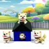 4pcs 3D Printed Dog with Dog House, Articulated Baby Husky Chibi Edition Toy, Beige Posable and Movable Head and Joints Animal, Fidget ADHD Autism Toy CH001-BEIGE-BH view 1